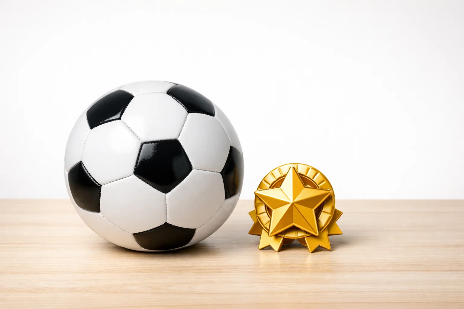 Voetbal met daarnaast een bonus label symbool